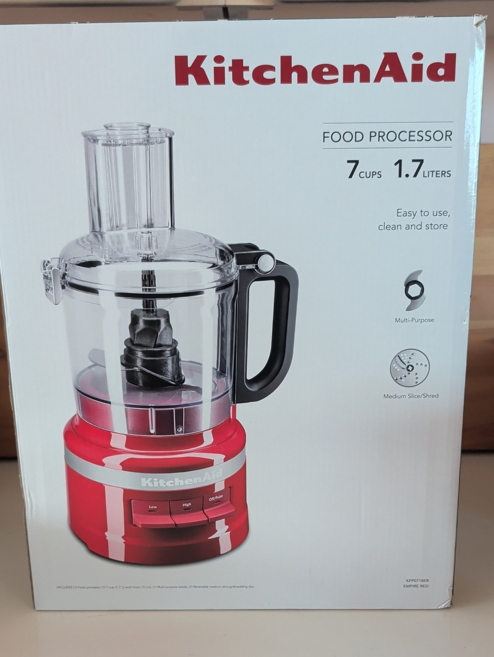NIB. KitchenAid Red and Black 7-Cup Food Processor.ššš